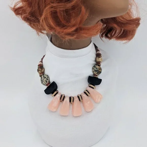 Anthropologie Beaded Boho Statement Fanfare Bib Necklace - Picture 2 of 4